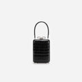 Black Croc Leather Micro Bag