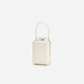 Cream Croc Leather Micro Bag