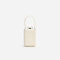 Cream Croc Leather Micro Bag