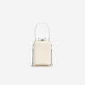 Cream Croc Leather Micro Bag