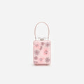 Pink Satin Floral Beaded Micro Bag