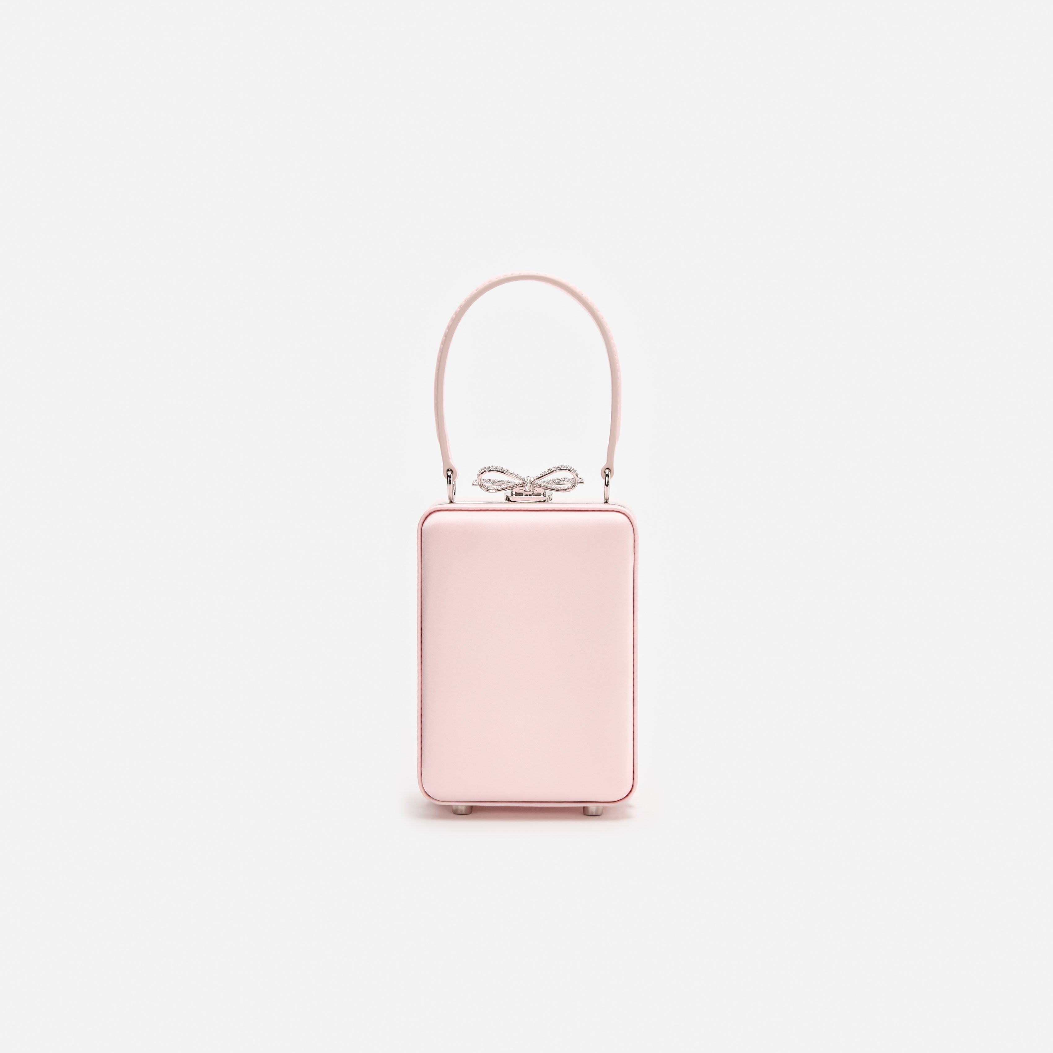 Pink Satin Floral Beaded Micro Bag – self-portrait