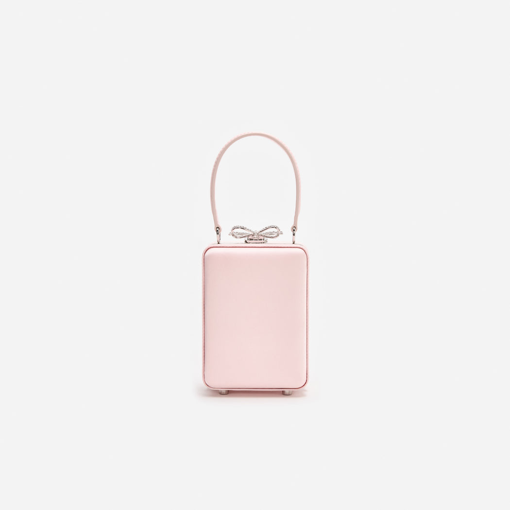 Pink Satin Floral Beaded Micro Bag