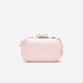 Pink Satin Floral Crystal Clutch