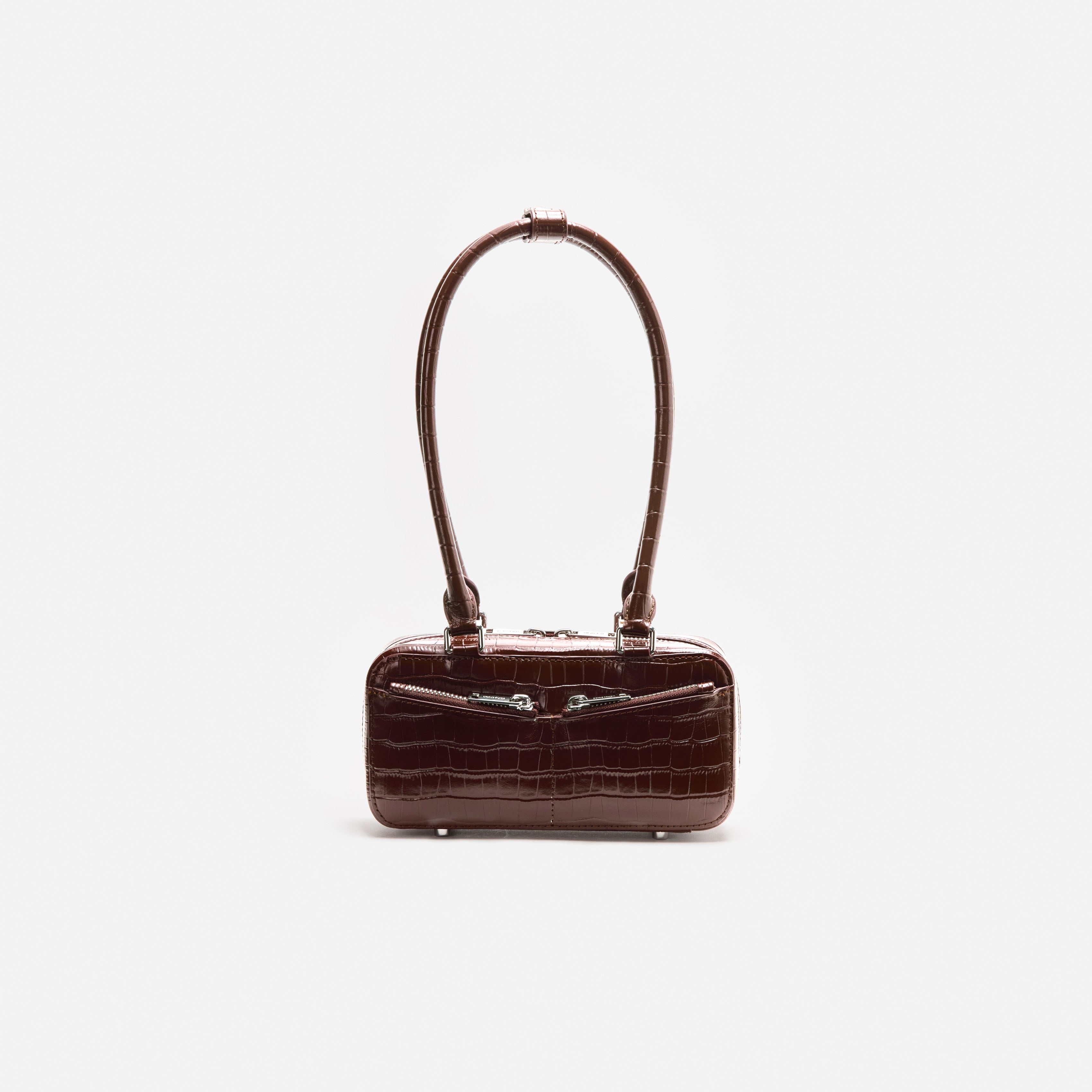 self portrait バッグ Black Croc Shoulder Bag – self-portrait