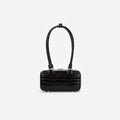 Black Croc Leather Mini Shoulder Bag