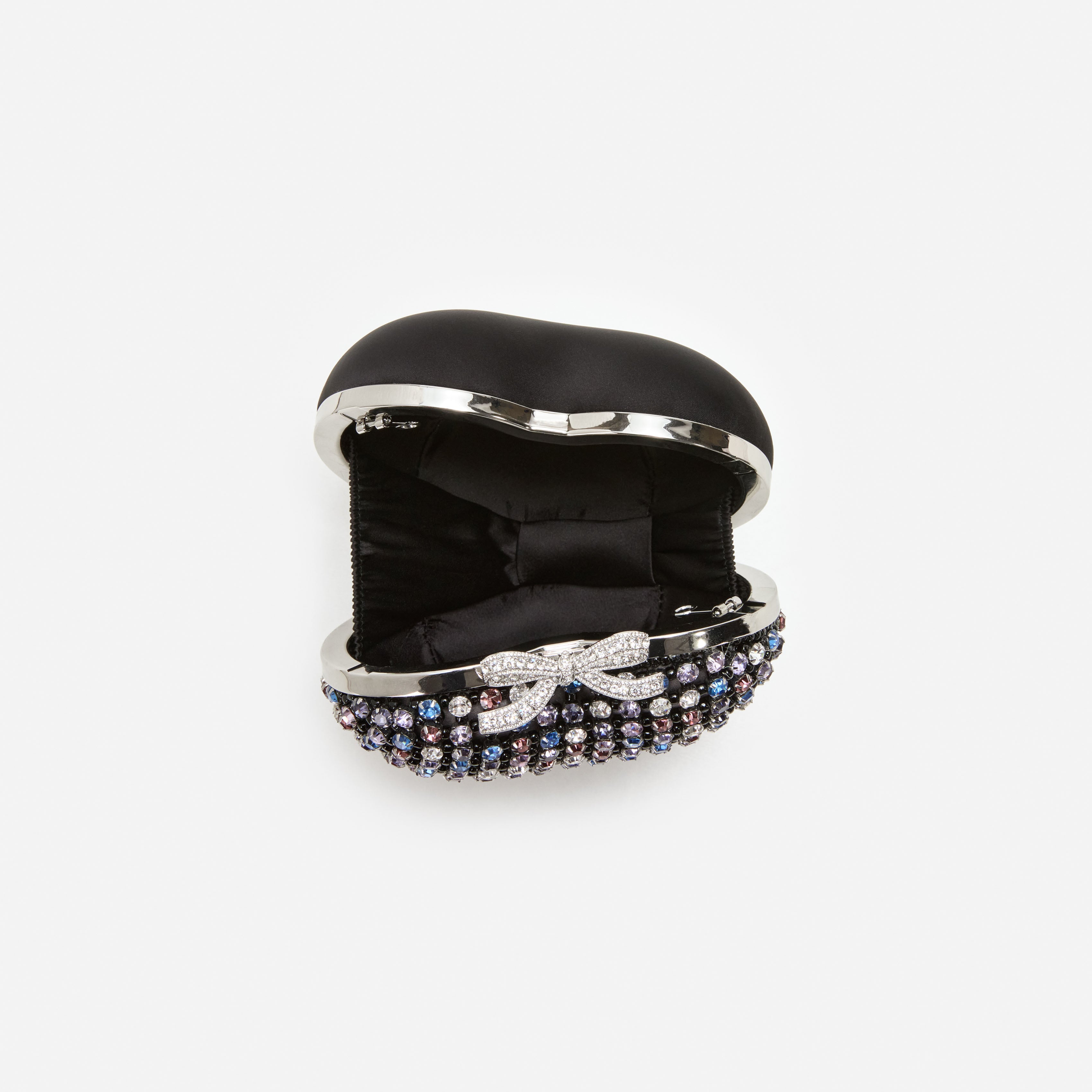 Multi Crystal Heart Clutch – self-portrait