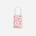 Pink Satin Floral Crystal Mini Bag