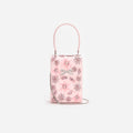Pink Satin Floral Crystal Mini Bag