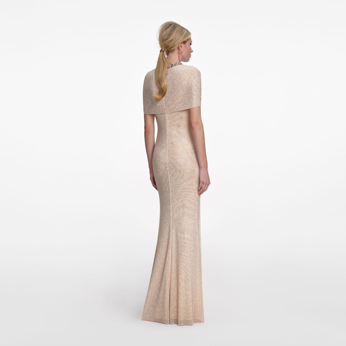 self portrait rhinestone embellished maxi dress Champagne – self-portrait COLOR:Light Pink ProductID: 117532 May Queen MQ2193 - out glamour