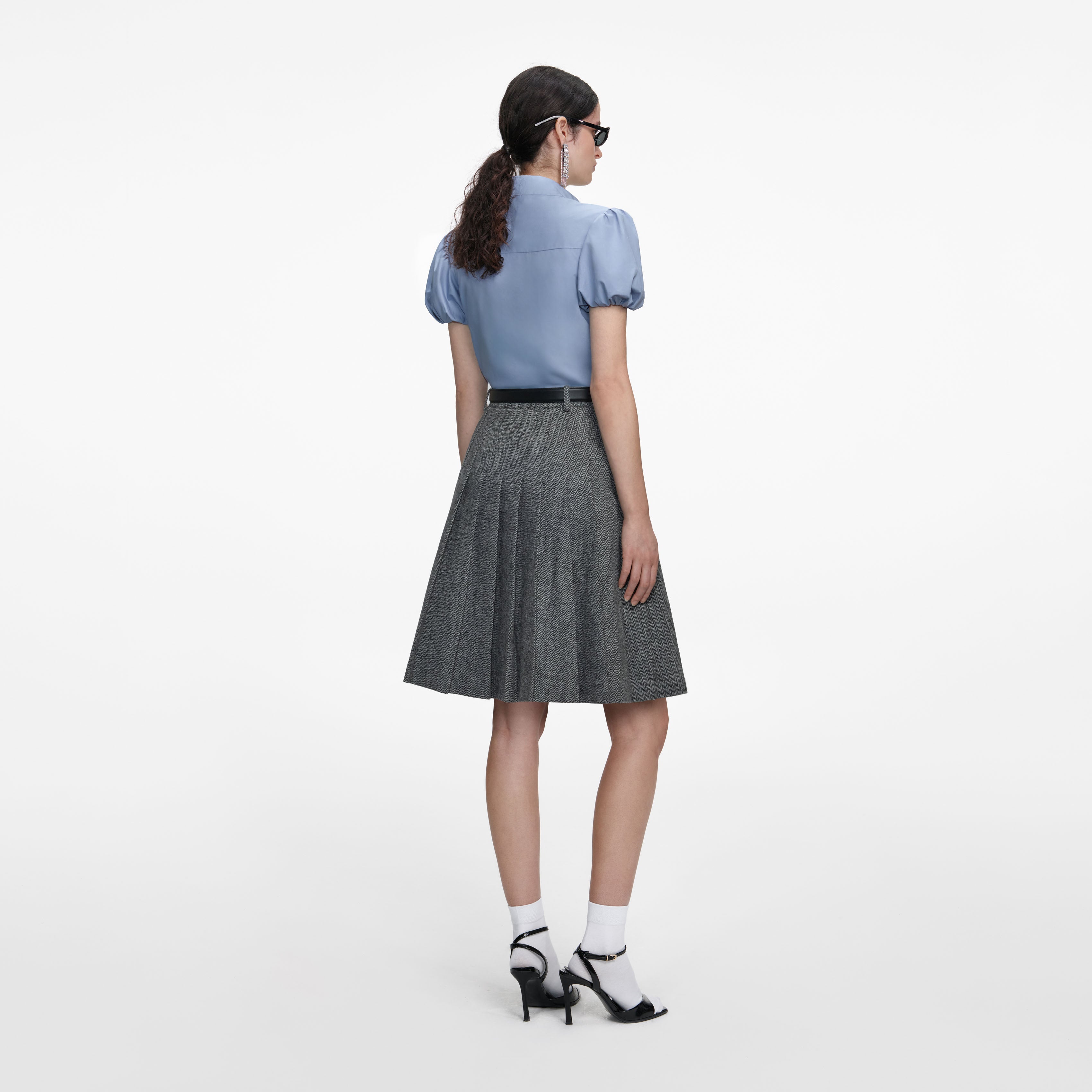 Blue Cotton Tie Side Top