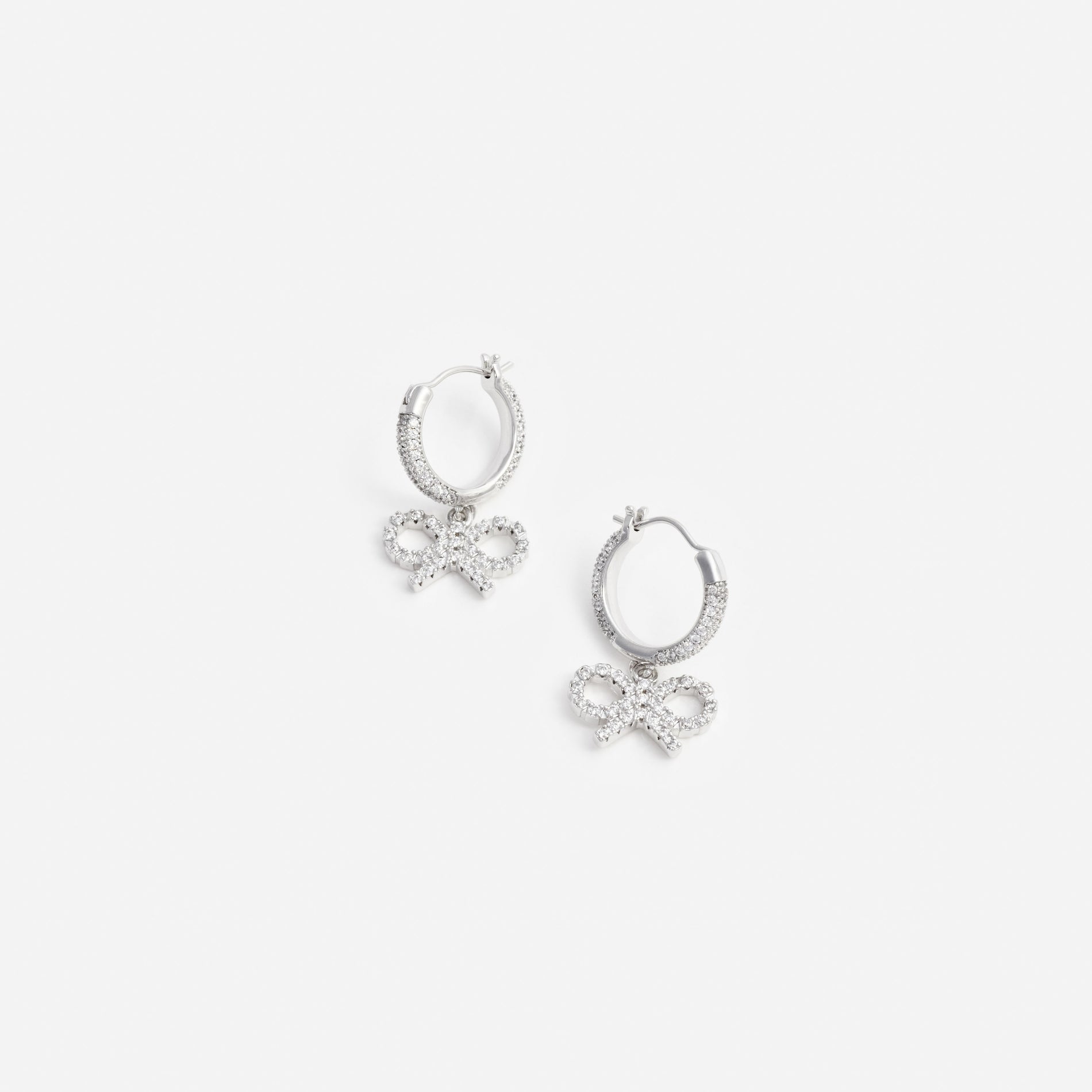 Crystal Bow Hoop Earrings