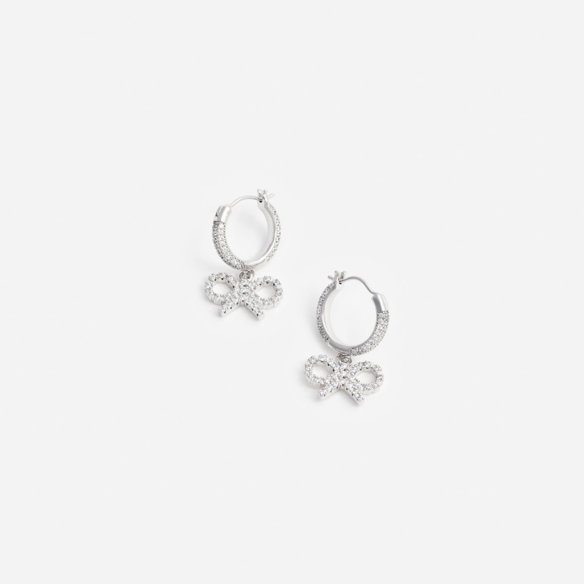 Crystal Bow Hoop Earrings