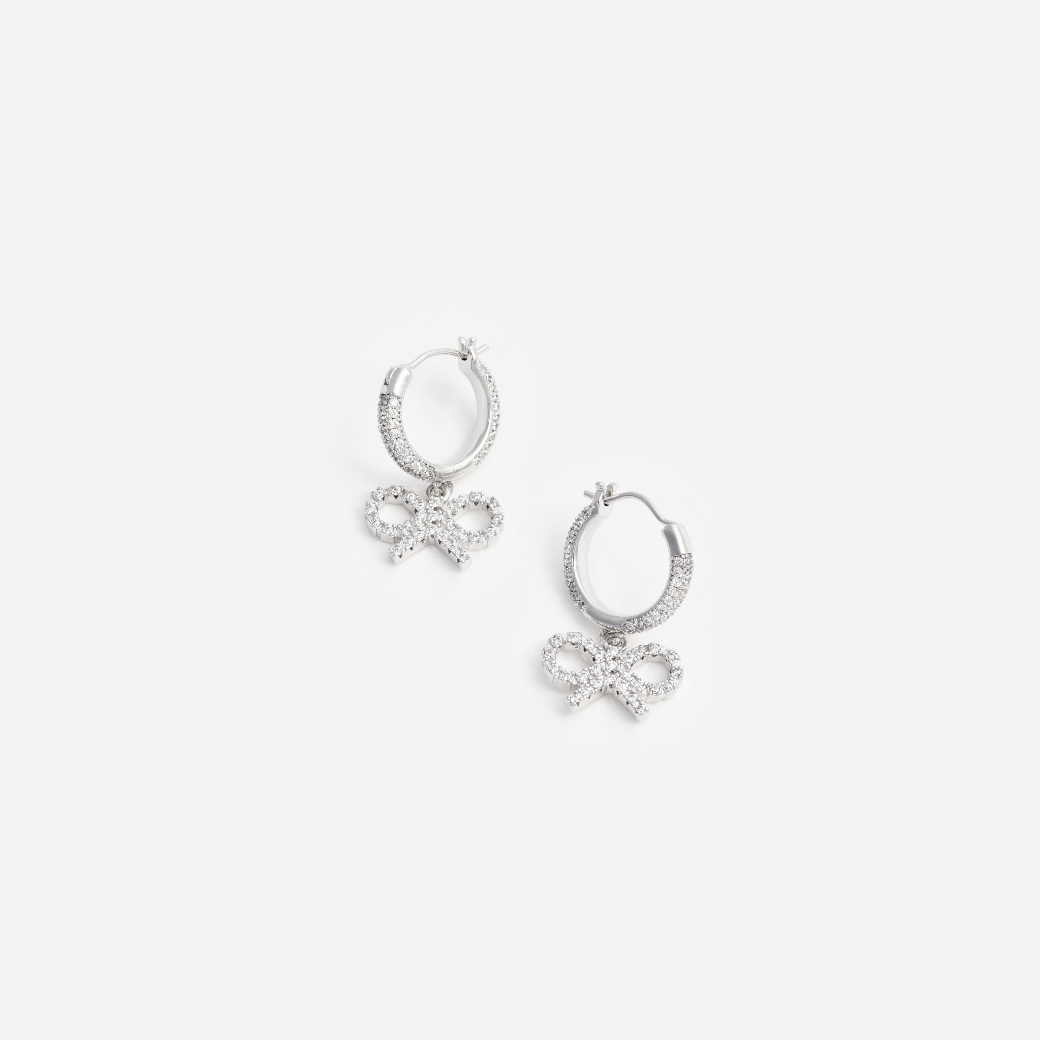 Crystal Bow Hoop Earrings