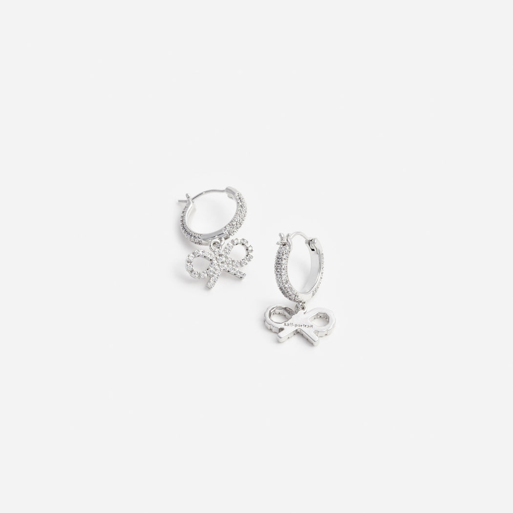 Crystal Bow Hoop Earrings