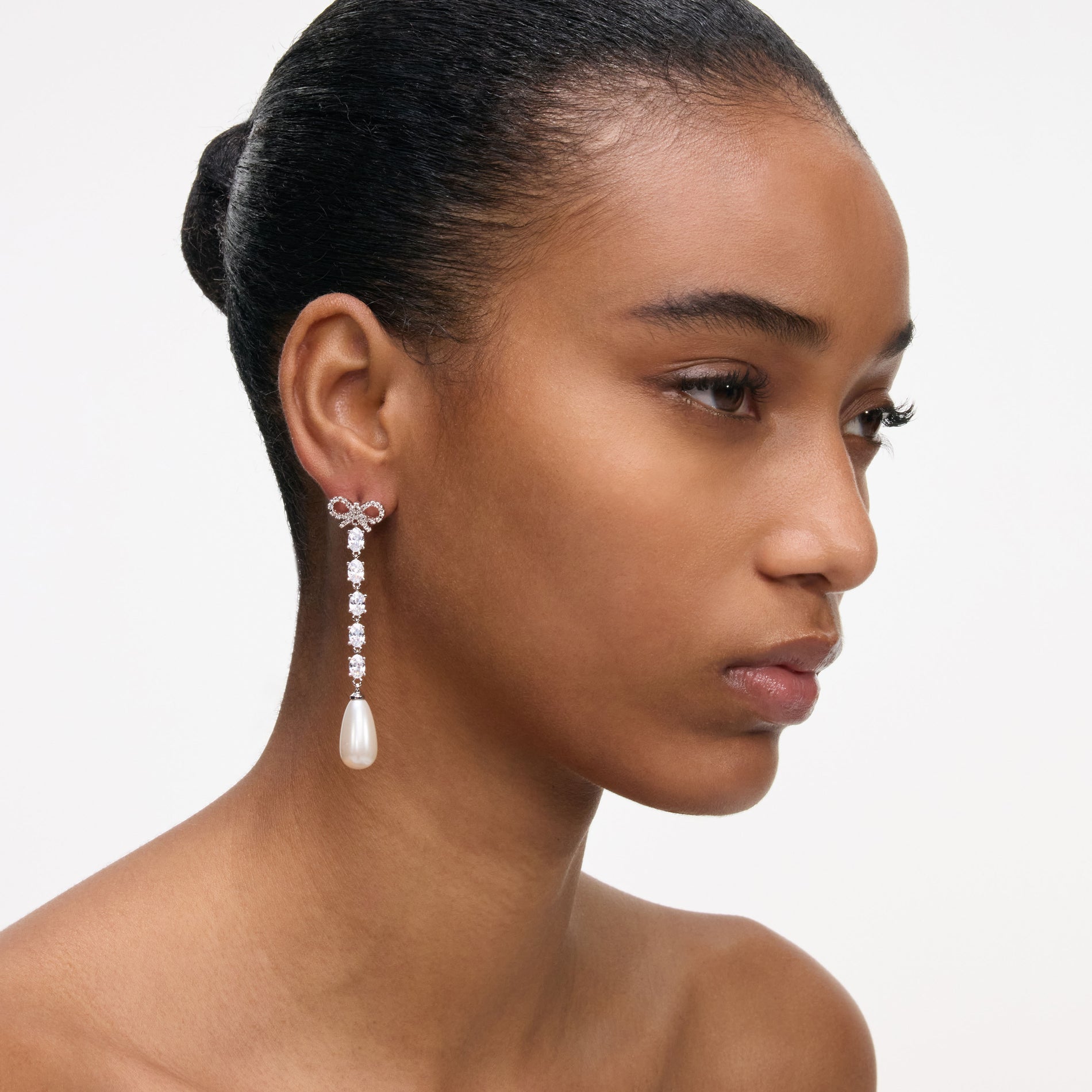 Bow Pearl Droplet Earrings