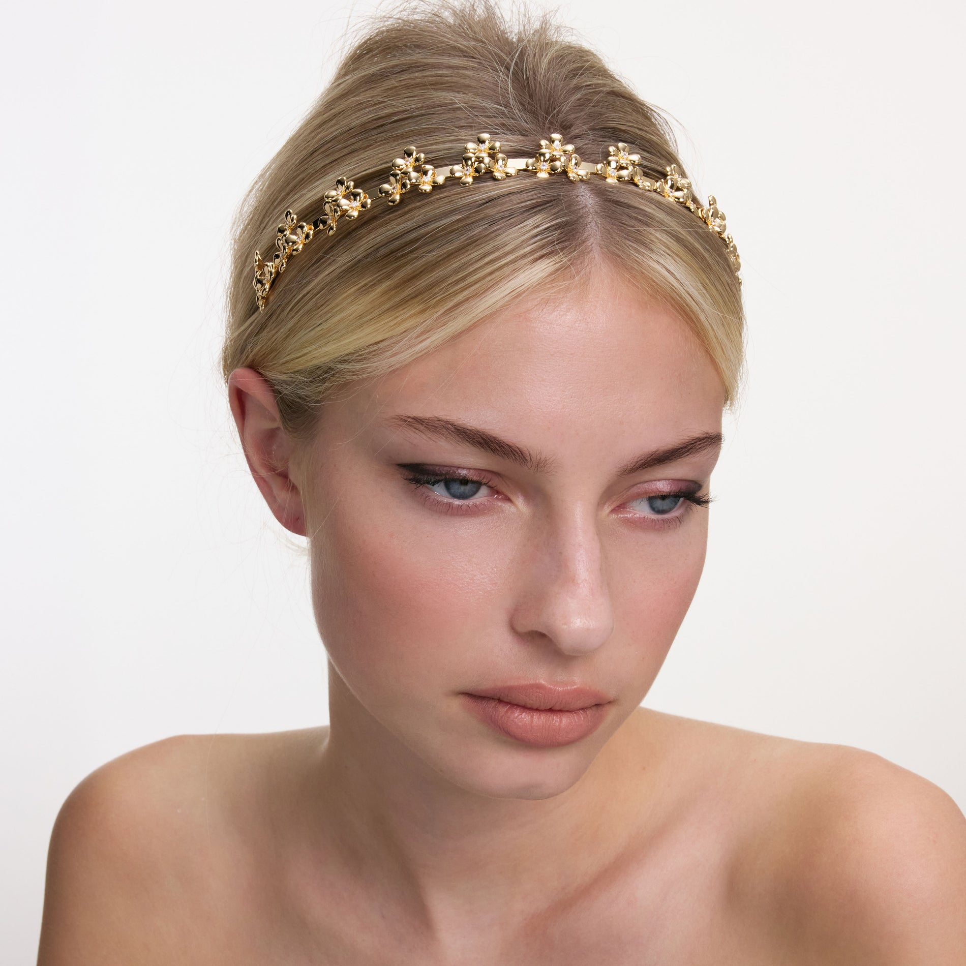 Gold Flower Cluster Headband
