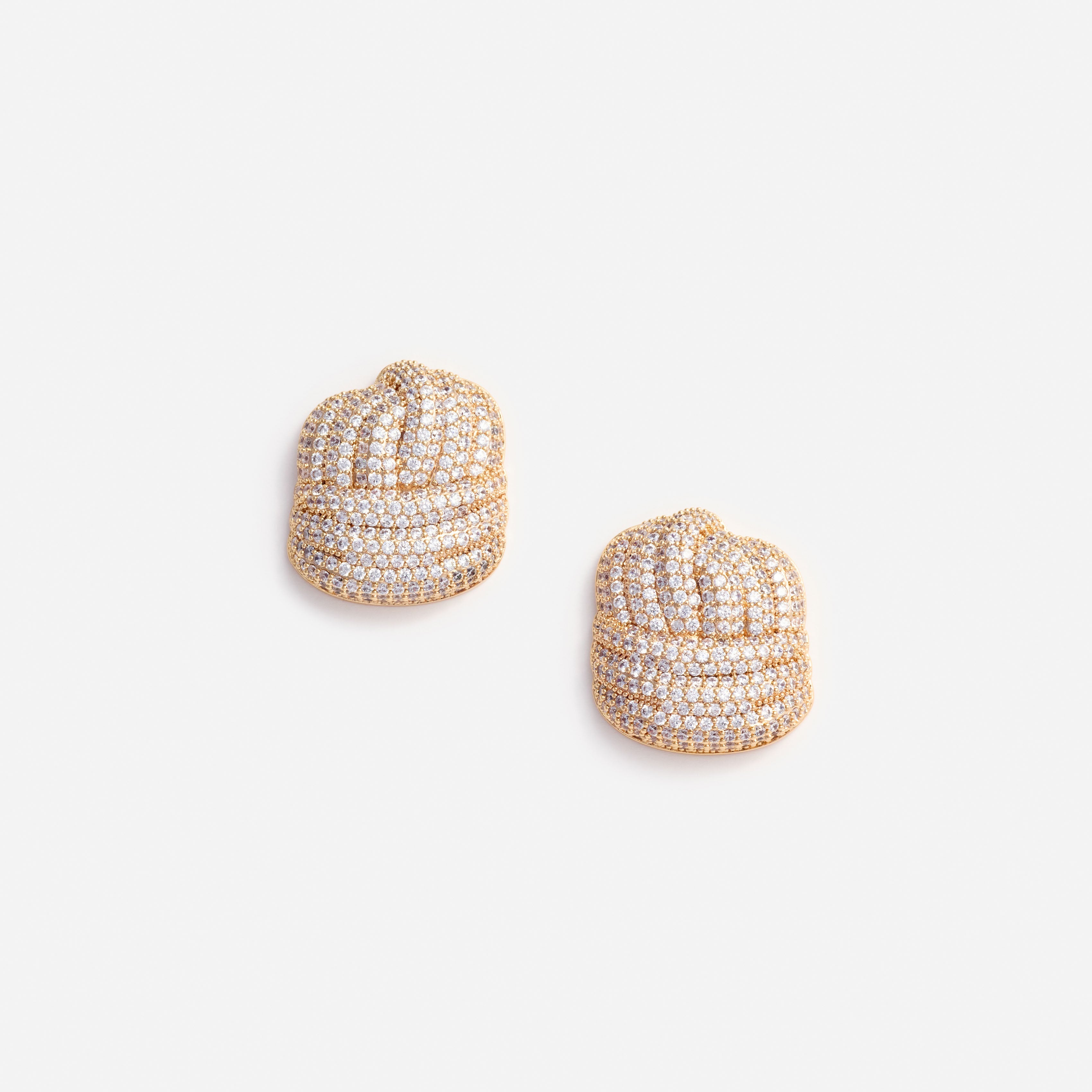 Gold Crystal Knot Earrings