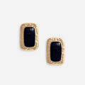 Large Mottled Gold Black Earrings