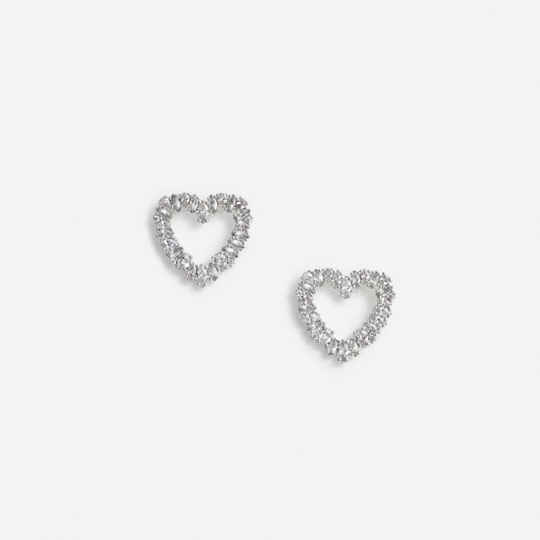 Mini Crystal Heart Earrings