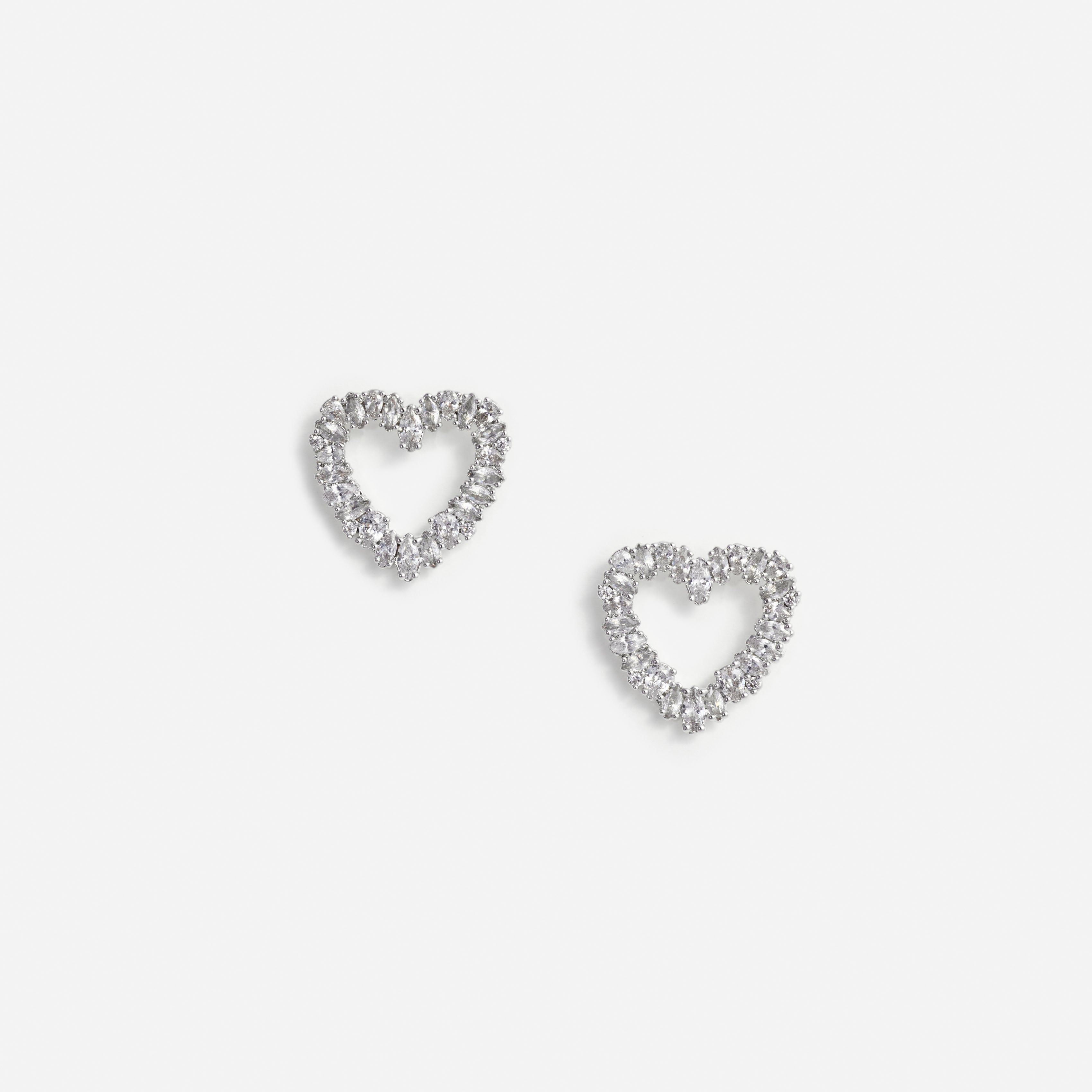 Mini Crystal Heart Earrings