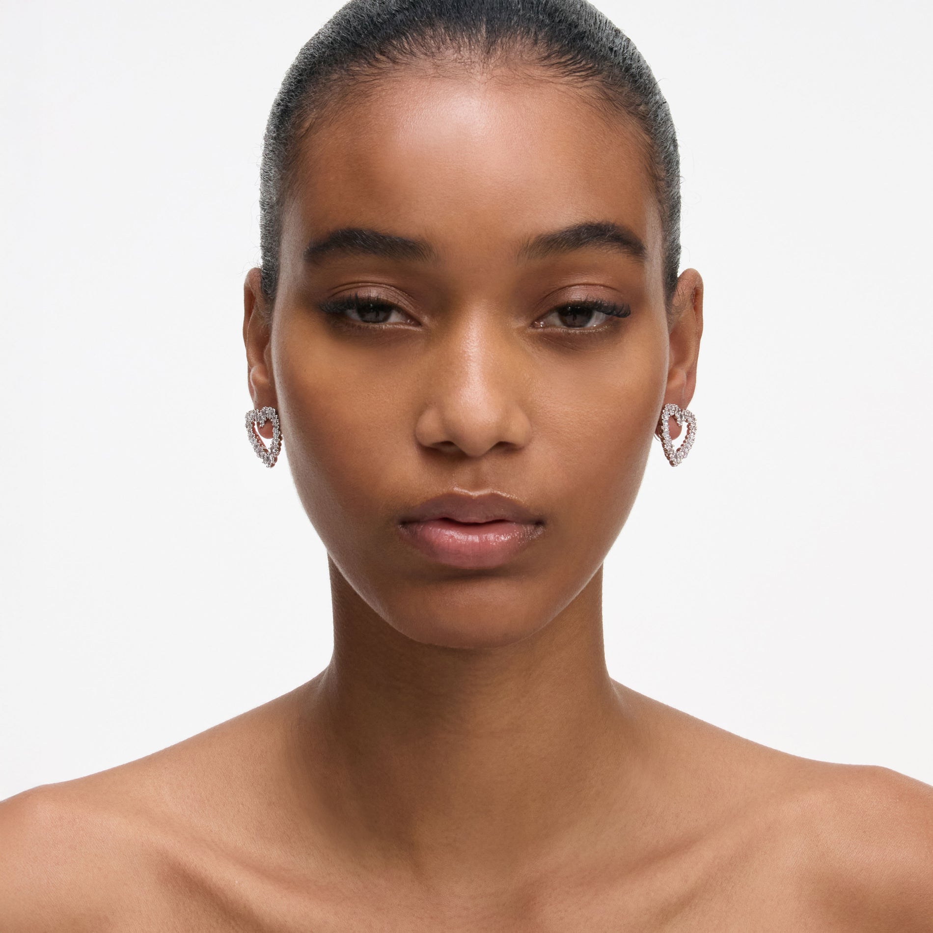 Mini Crystal Heart Earrings