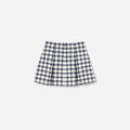 Navy Check Boucle Skirt