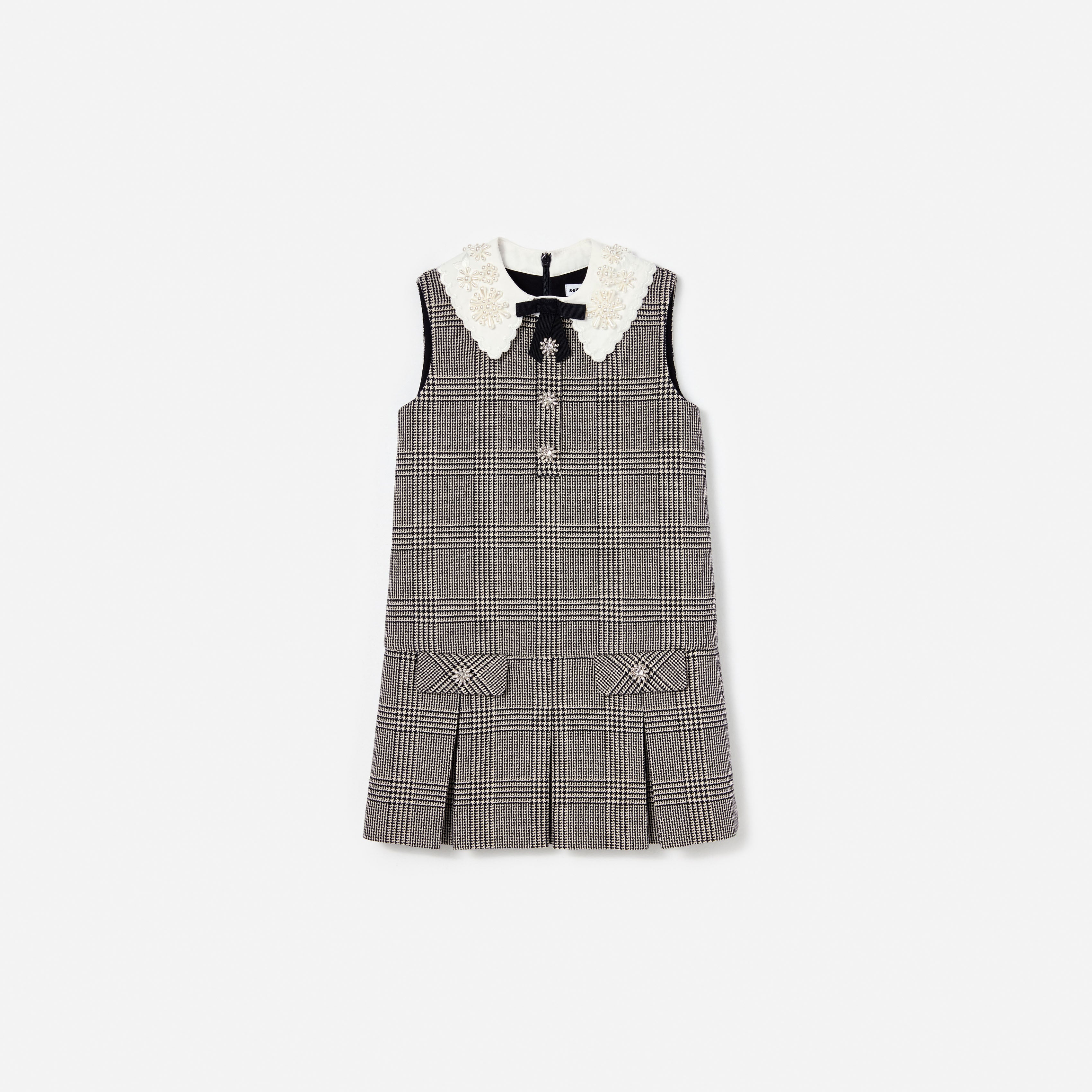 Black Check Sleeveless Dress