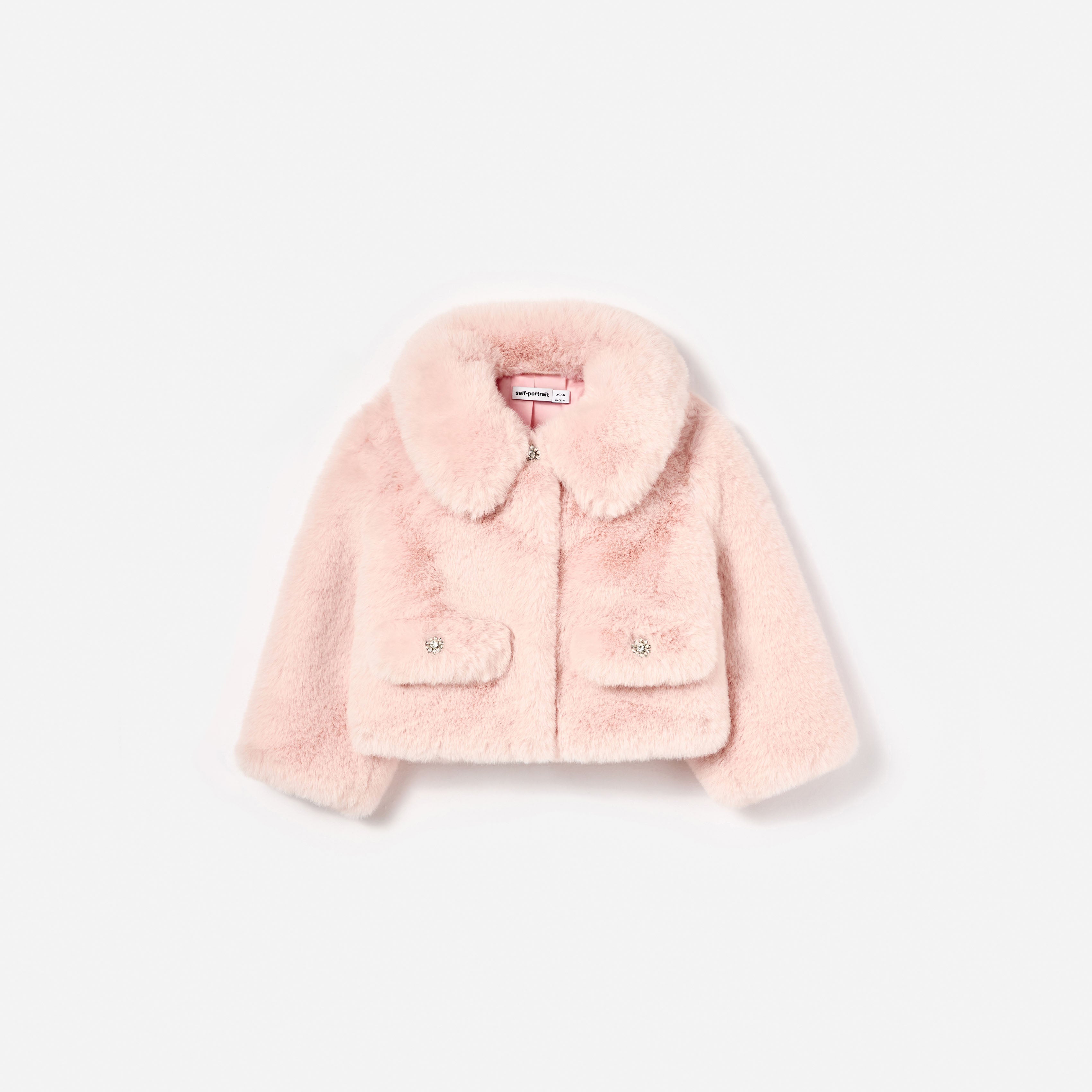 Pink Faux Fur Jacket – self-portrait