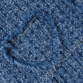 Textured Denim Heart Trim Dress