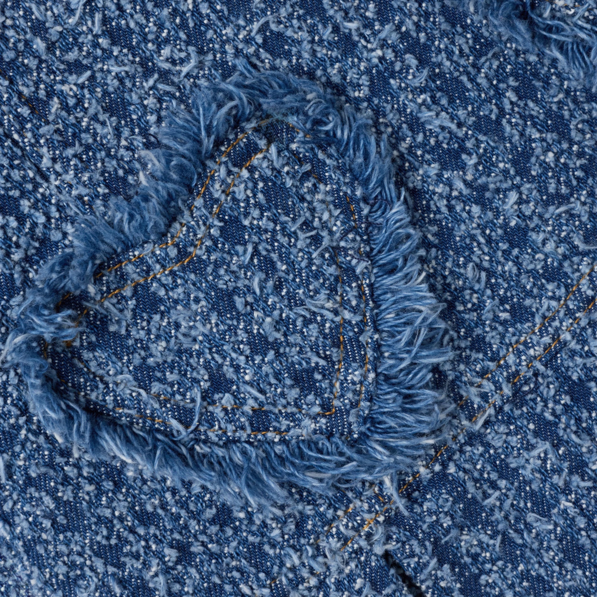 Textured Denim Heart Trim Dress