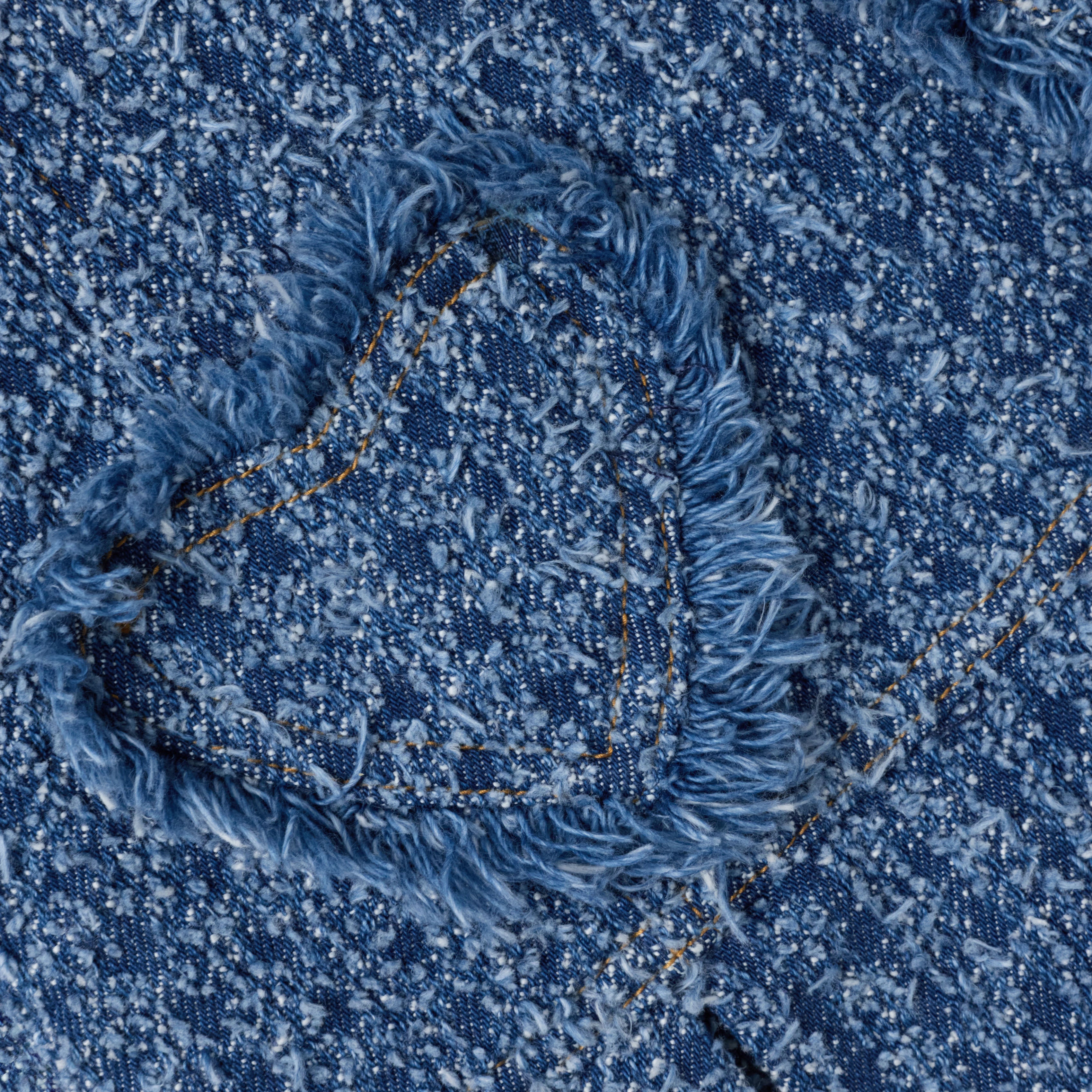 Textured Denim Heart Trim Dress