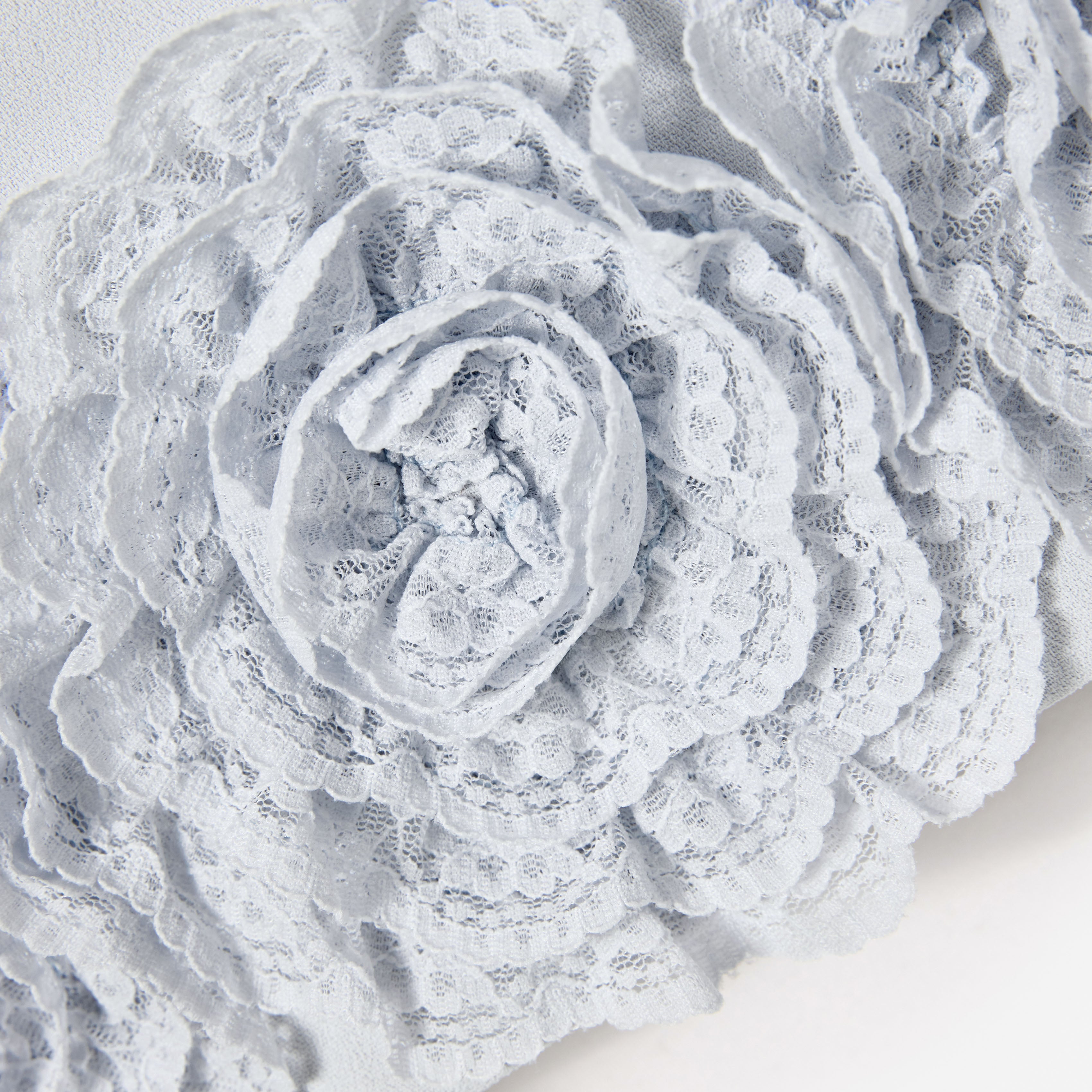 Blue Crepe Flower Dress