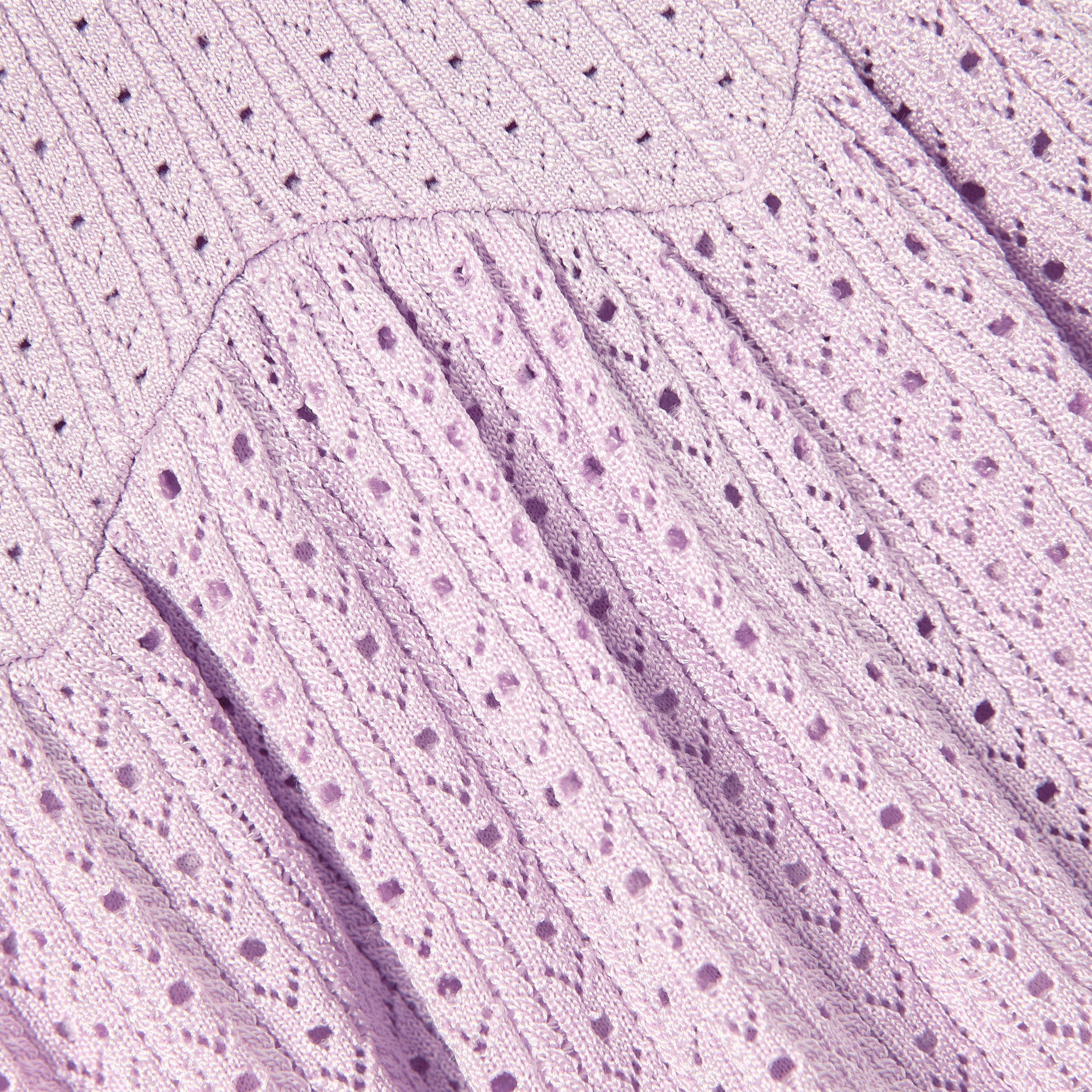 Pink Pointelle Ribbed Knit Skirt