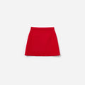 Red Flower Trim Knit Skirt