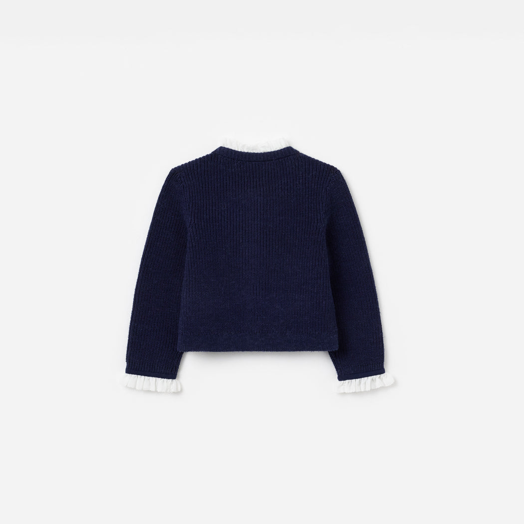 Navy Embellished Cardigan
