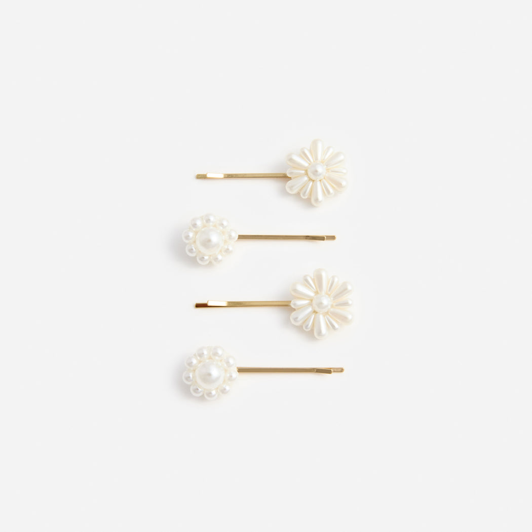 Pearl Flower Hairclips