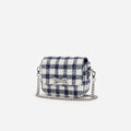 Navy Check Boucle Bag