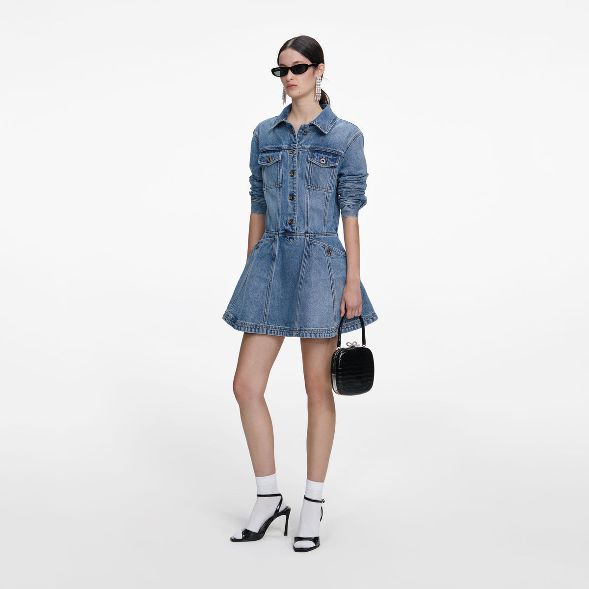 princess polly baby blue dress Short denim dress - Women's fashion