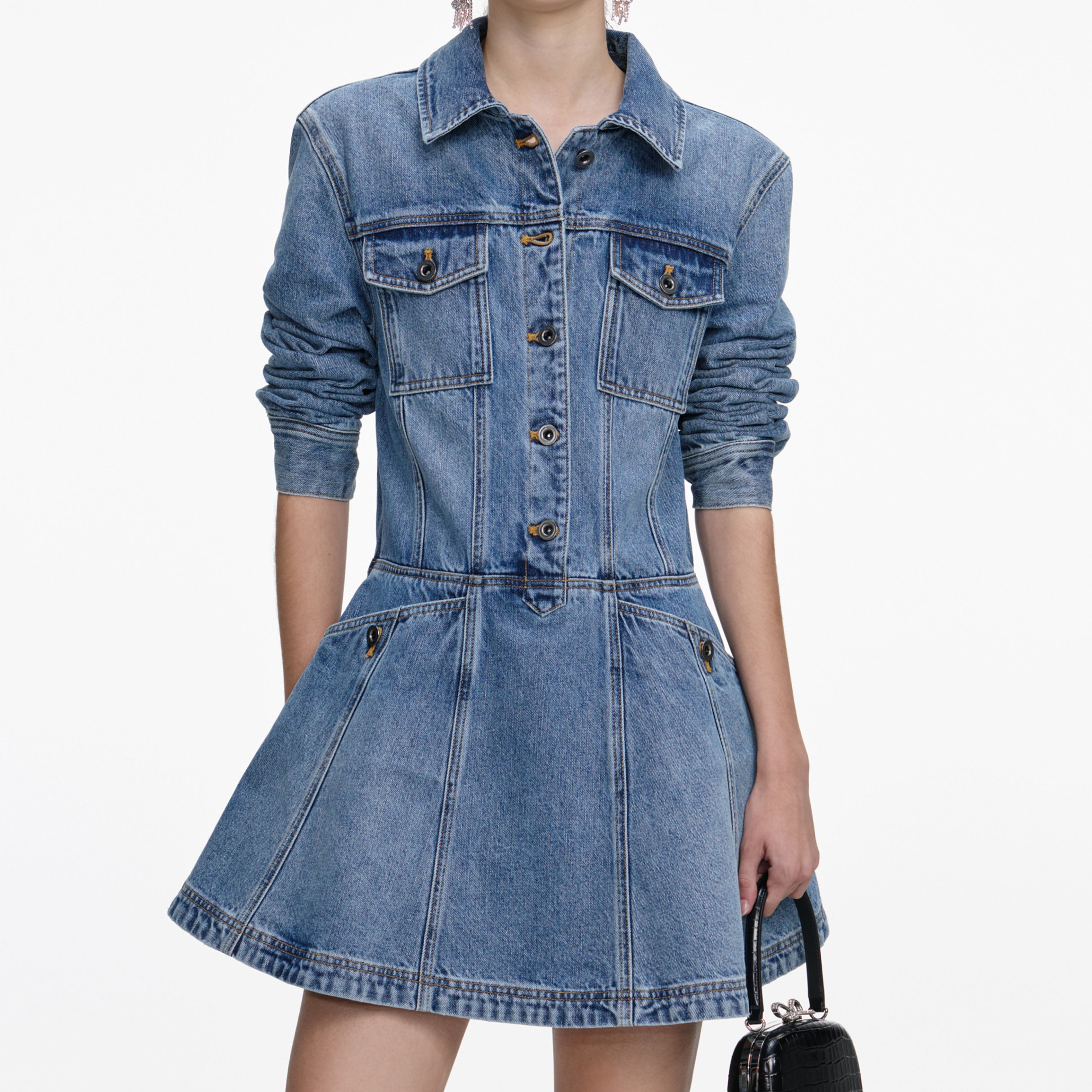 Denim Mini Shirt Dress