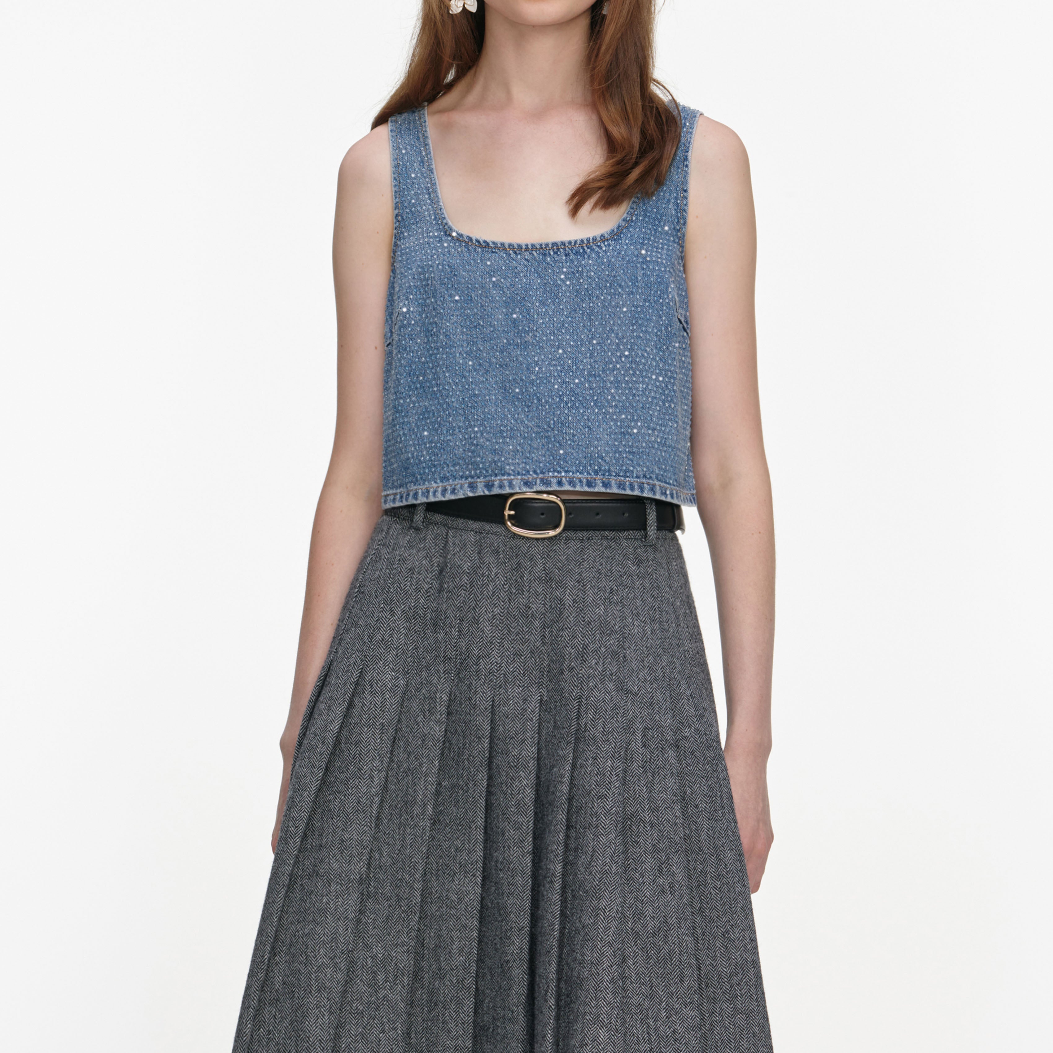 Pleated Skirt Midi Split Skirt Grey Gray Pleated Midi Skirt *FINAL