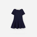 Navy Contrast Collar Knit Dress