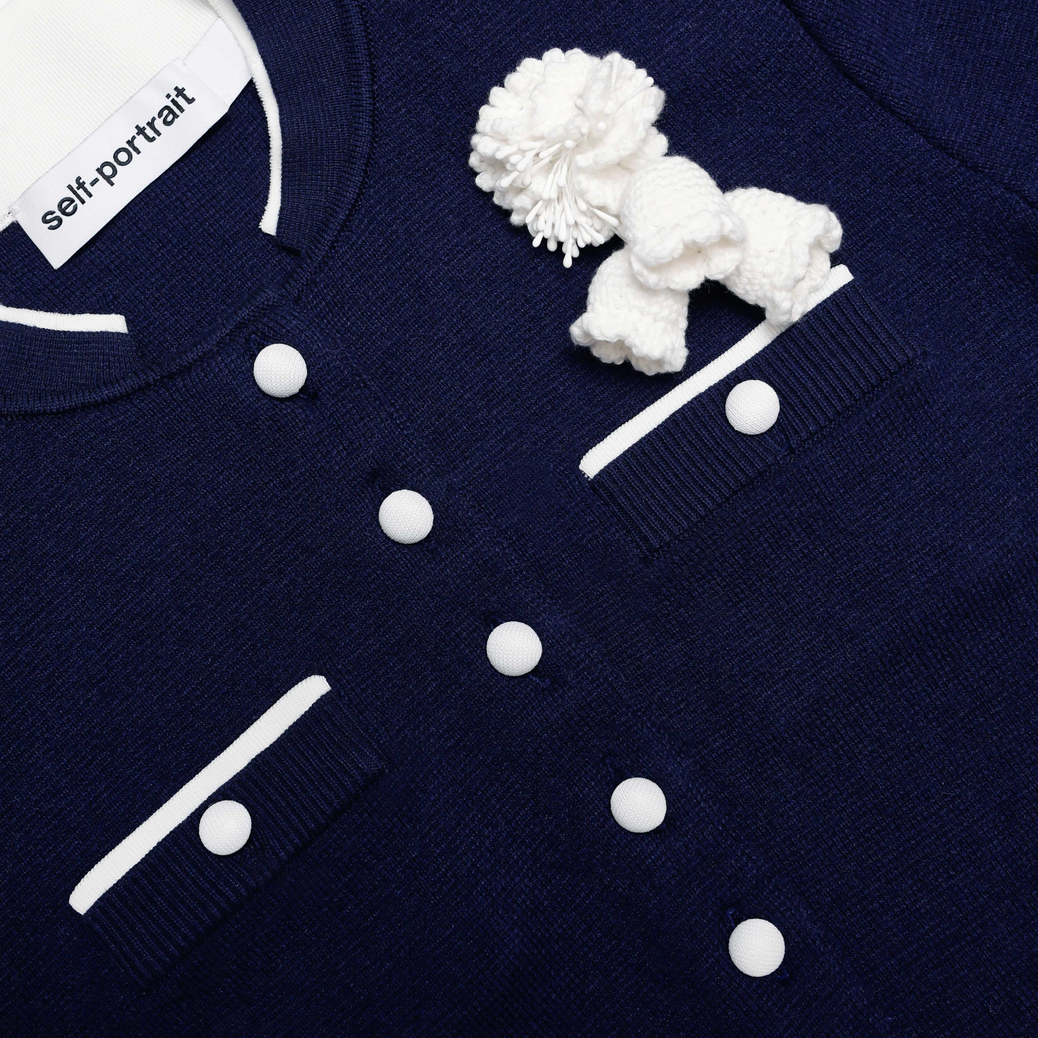 self-portrait ネイビー 半袖 トップス UK 6 New Arrivals in Women's Ready-to-Wear – self-portrait