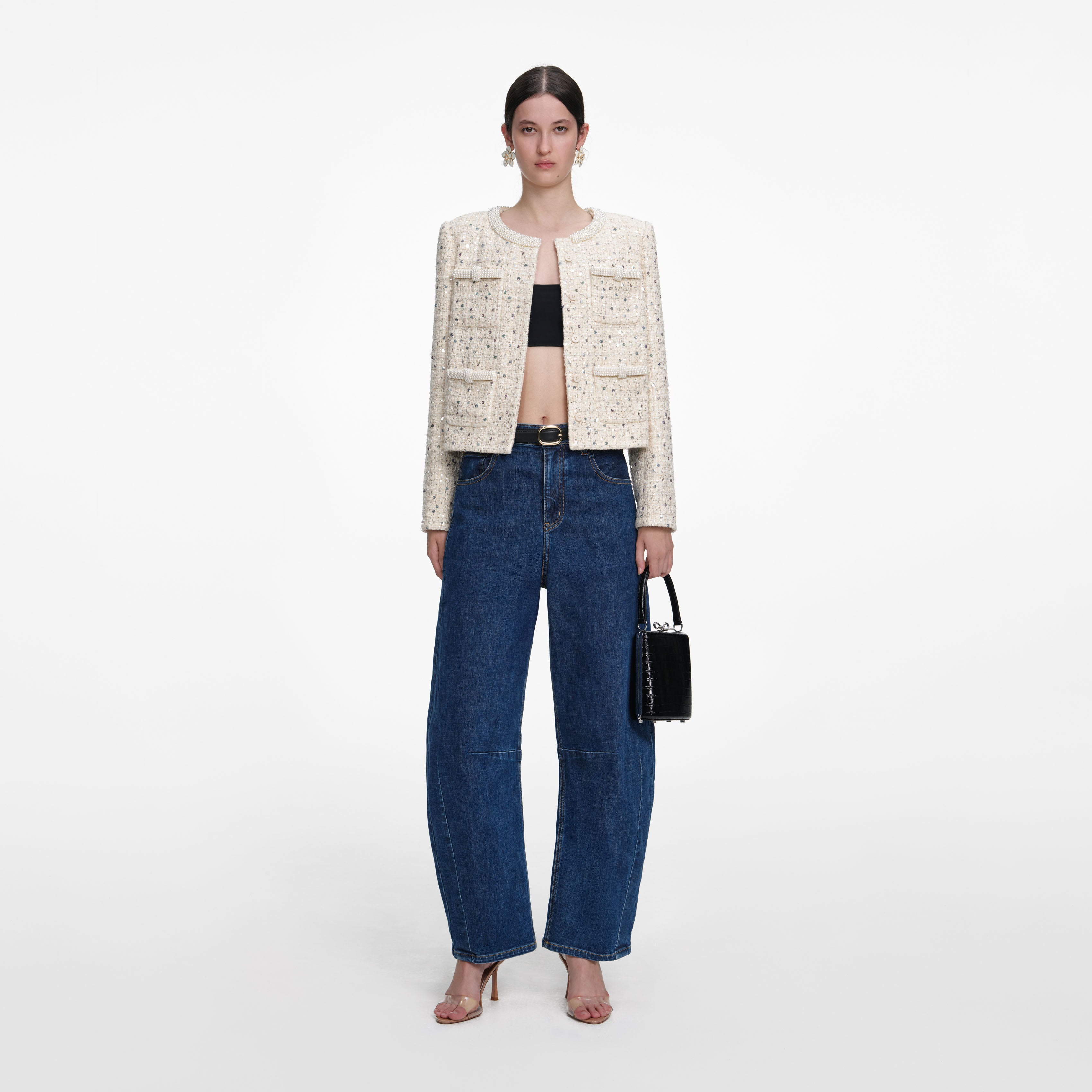 self-portrait ホワイトツイードジャケット UK6 Women's Jackets, Tailoring & Outerwear – self-portrait