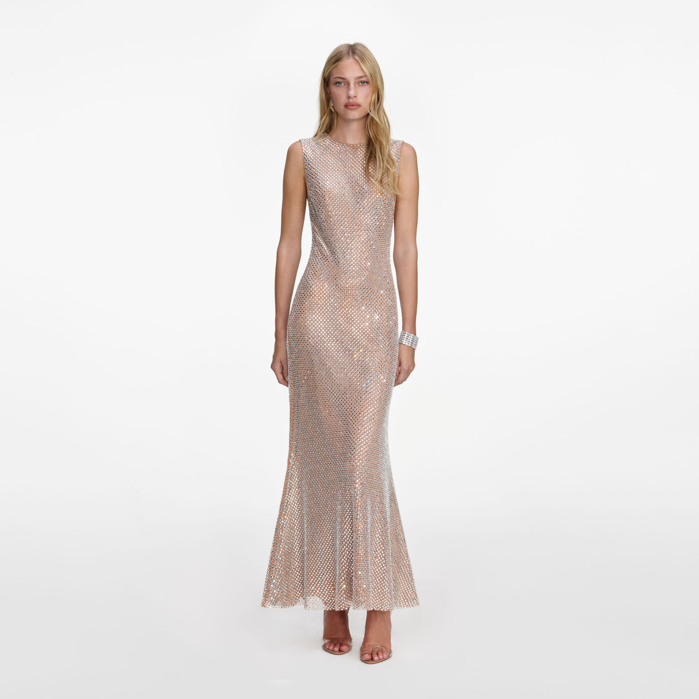 SERENITY SILVER COPPER MESH DRESS
