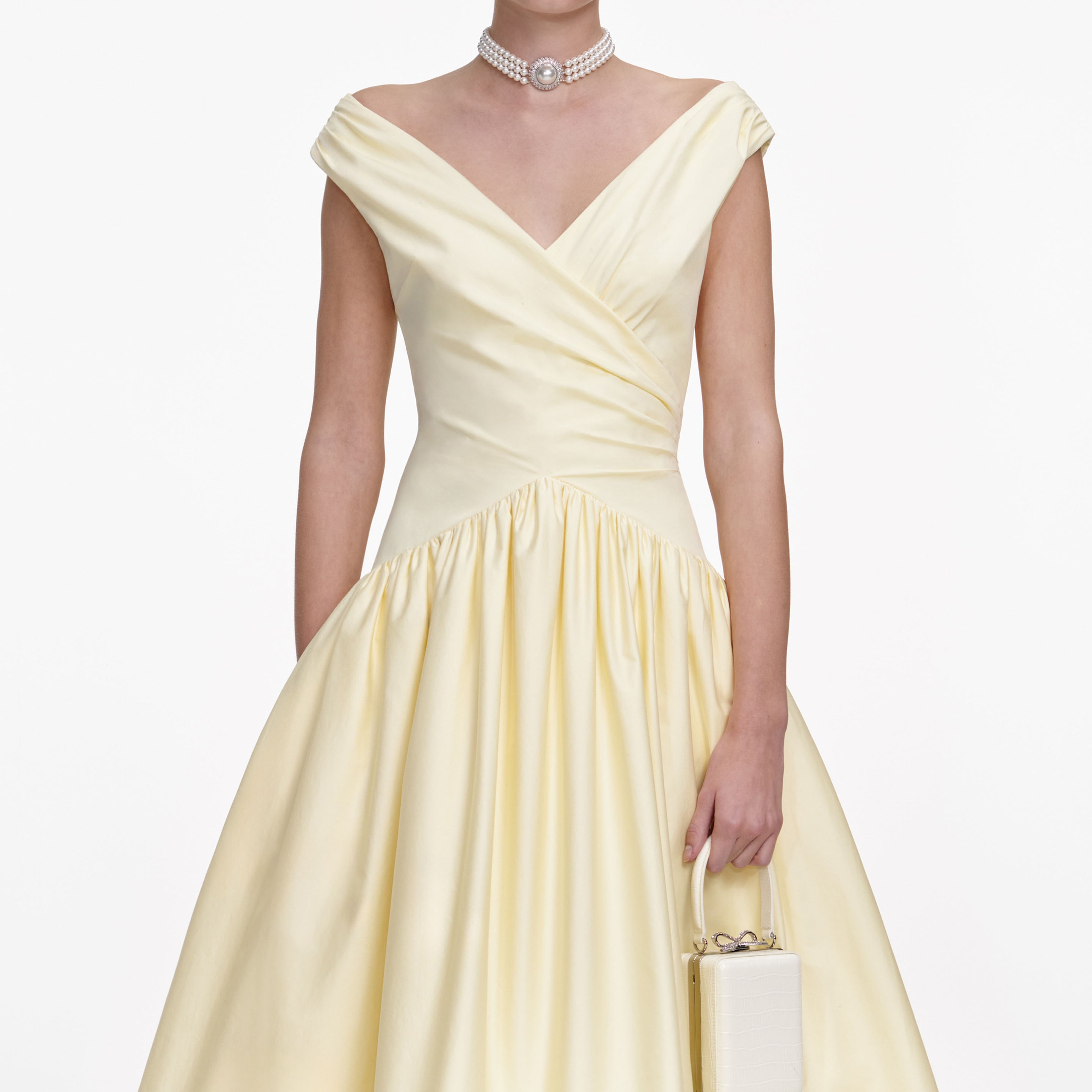 Yellow Cotton Midi Dress – self-portrait