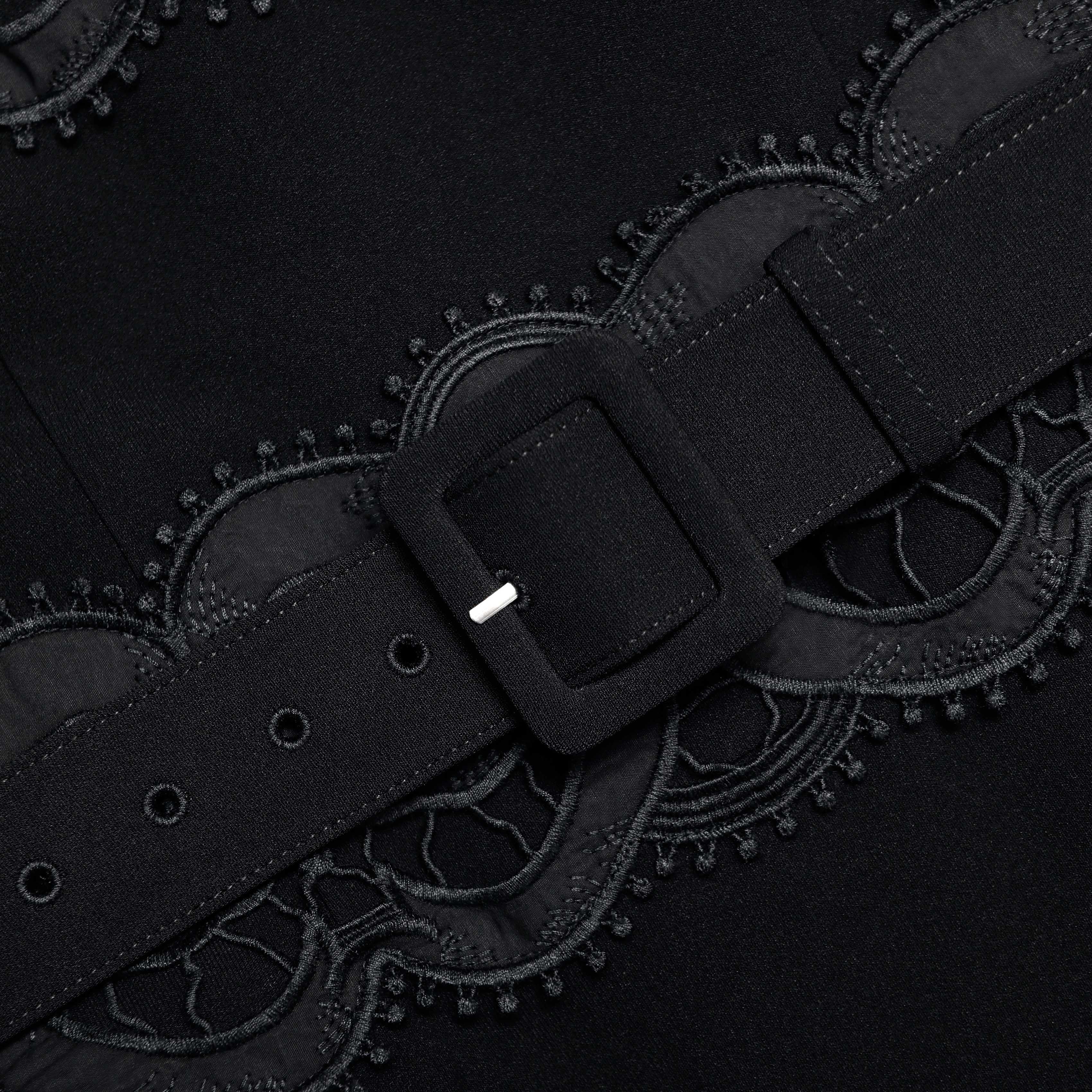 Black Crepe Midi Dress