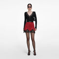 Red Crystal Chainmail Mini Skirt