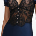 Navy Viscose Lace Maxi Dress