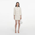 Cream Boucle Mini Dress